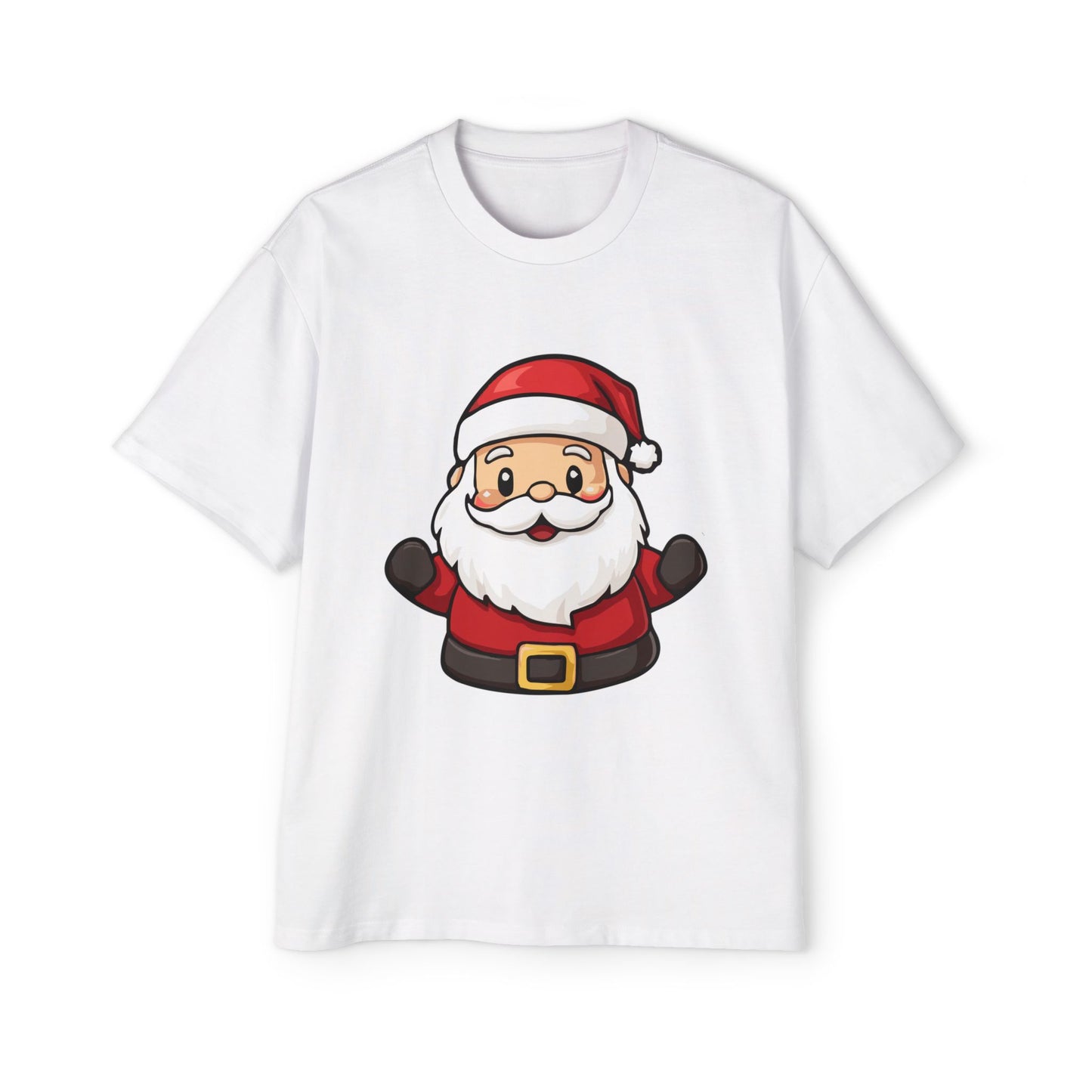 Cute Santa Claus Oversized Tee – Festive Christmas Cartoon T-Shirt Printify