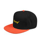 Orange Lightning Text Logo Snapback Cap Printify