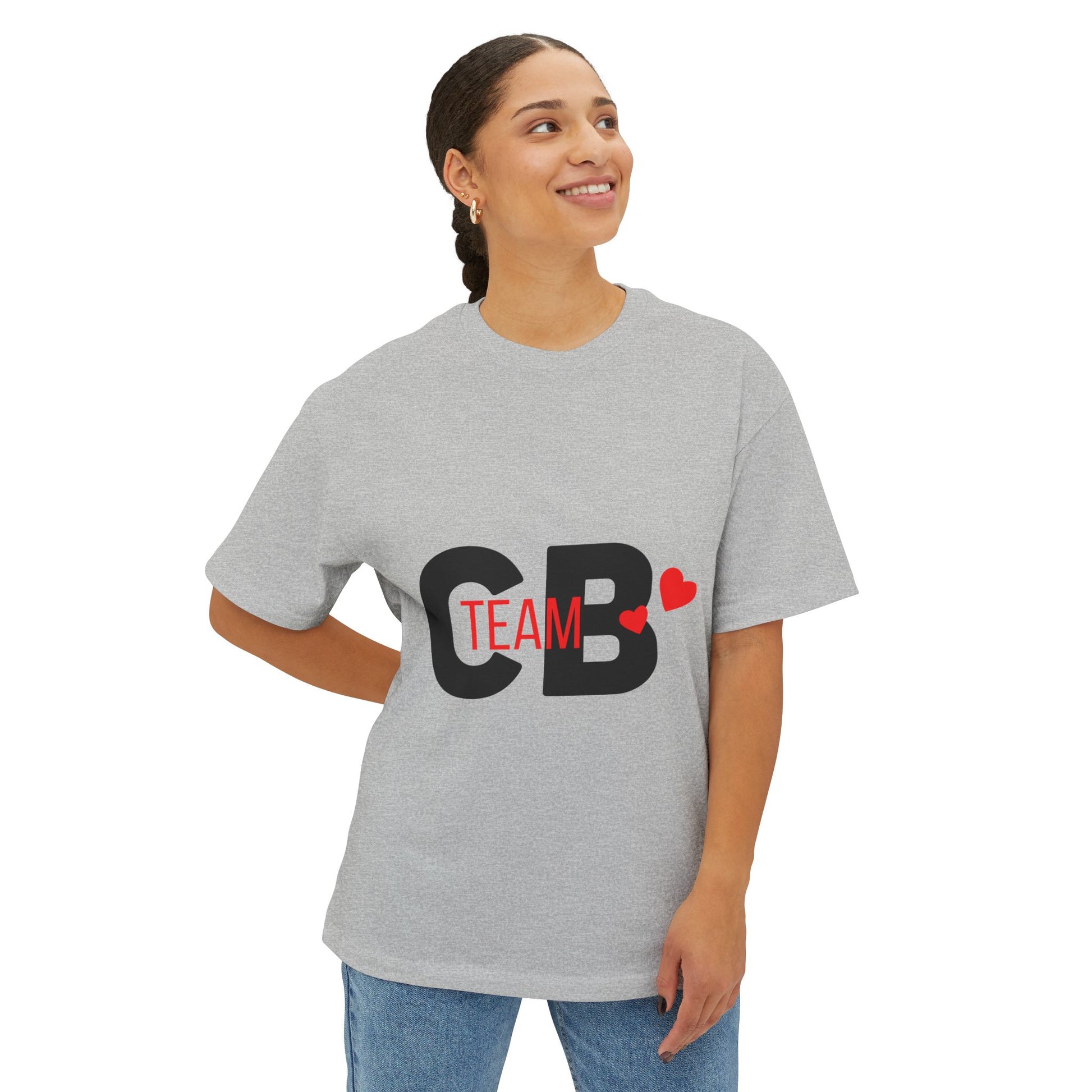 Heart Team Unisex oversized Boxy Tee - snazzymerch