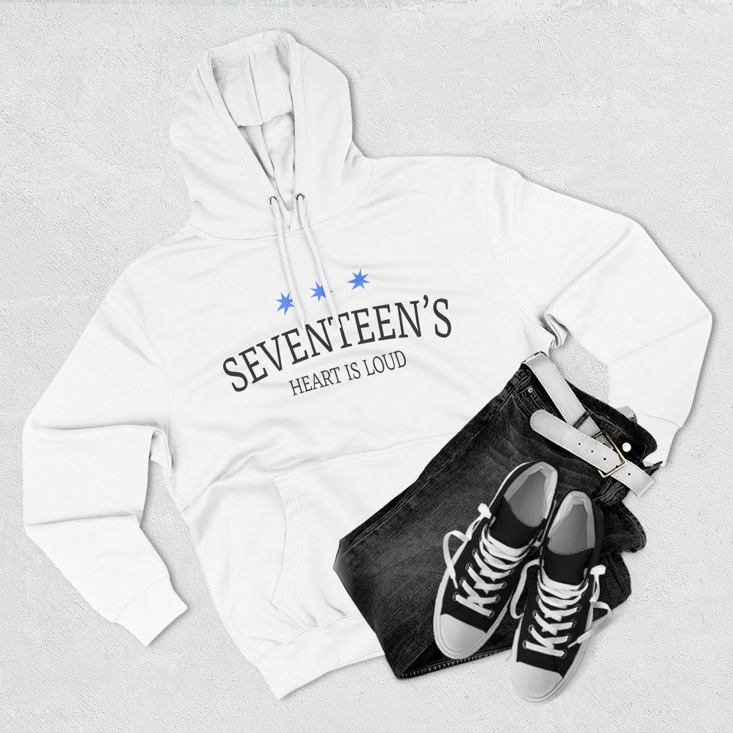 Blue Star Cluster Three-Panel Fleece Hoodie - snazzymerch