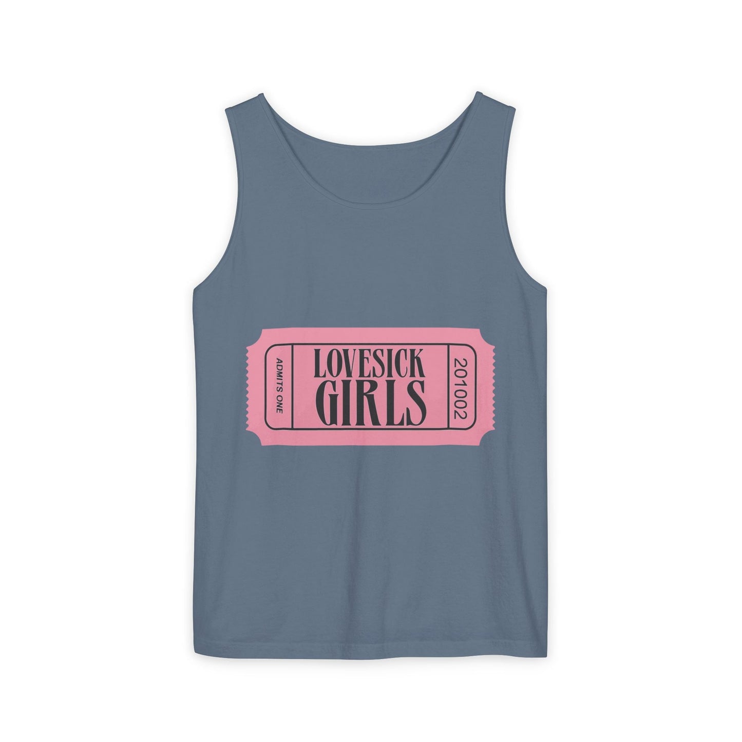 Lovesick Girls Ticket – Dyed Tank Top Printify