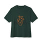 Vintage Anatomical Heart Line Unisex oversized Boxy Tee - snazzymerch