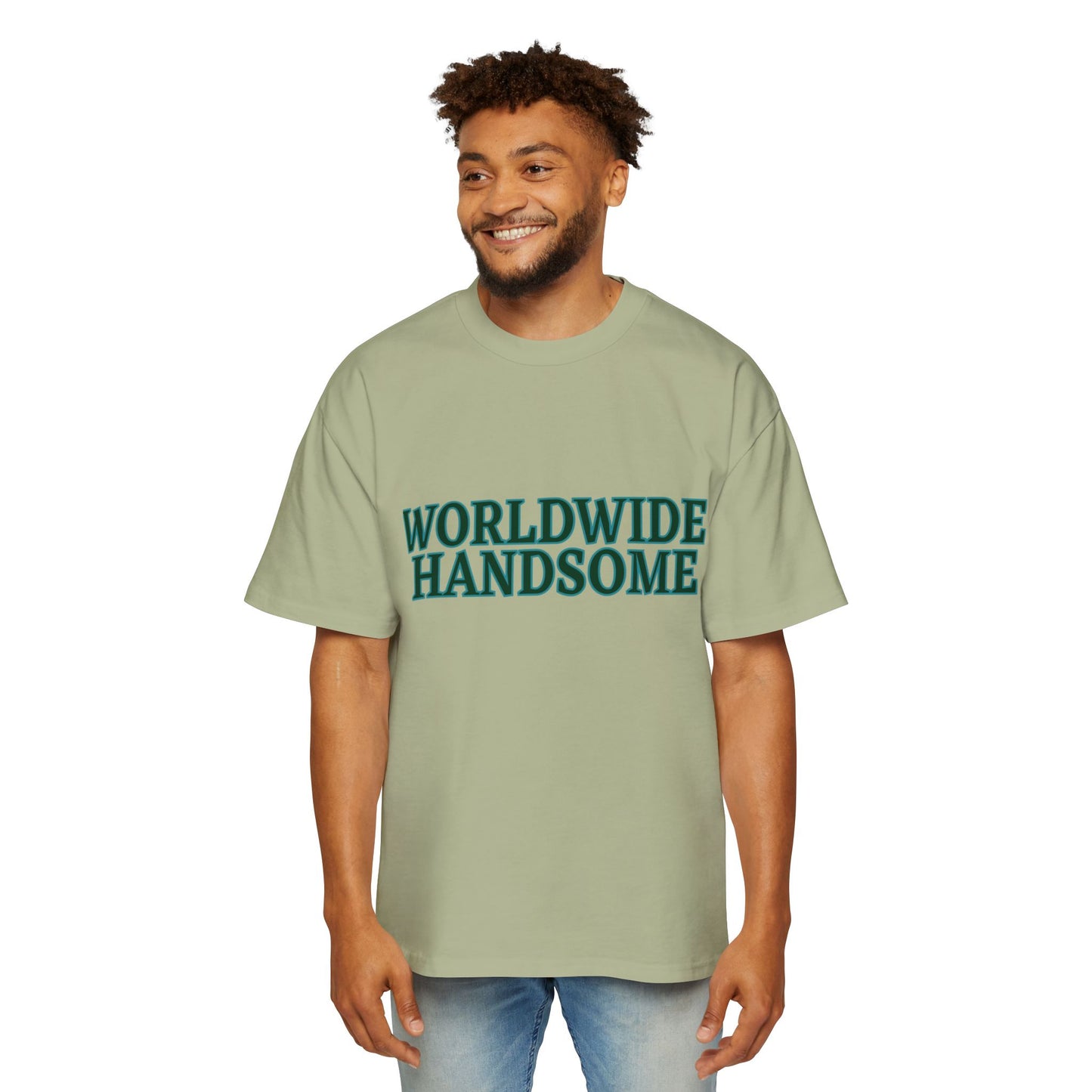 Global Handsome Typography Men's Heavy Oversized Tee - snazzymerch