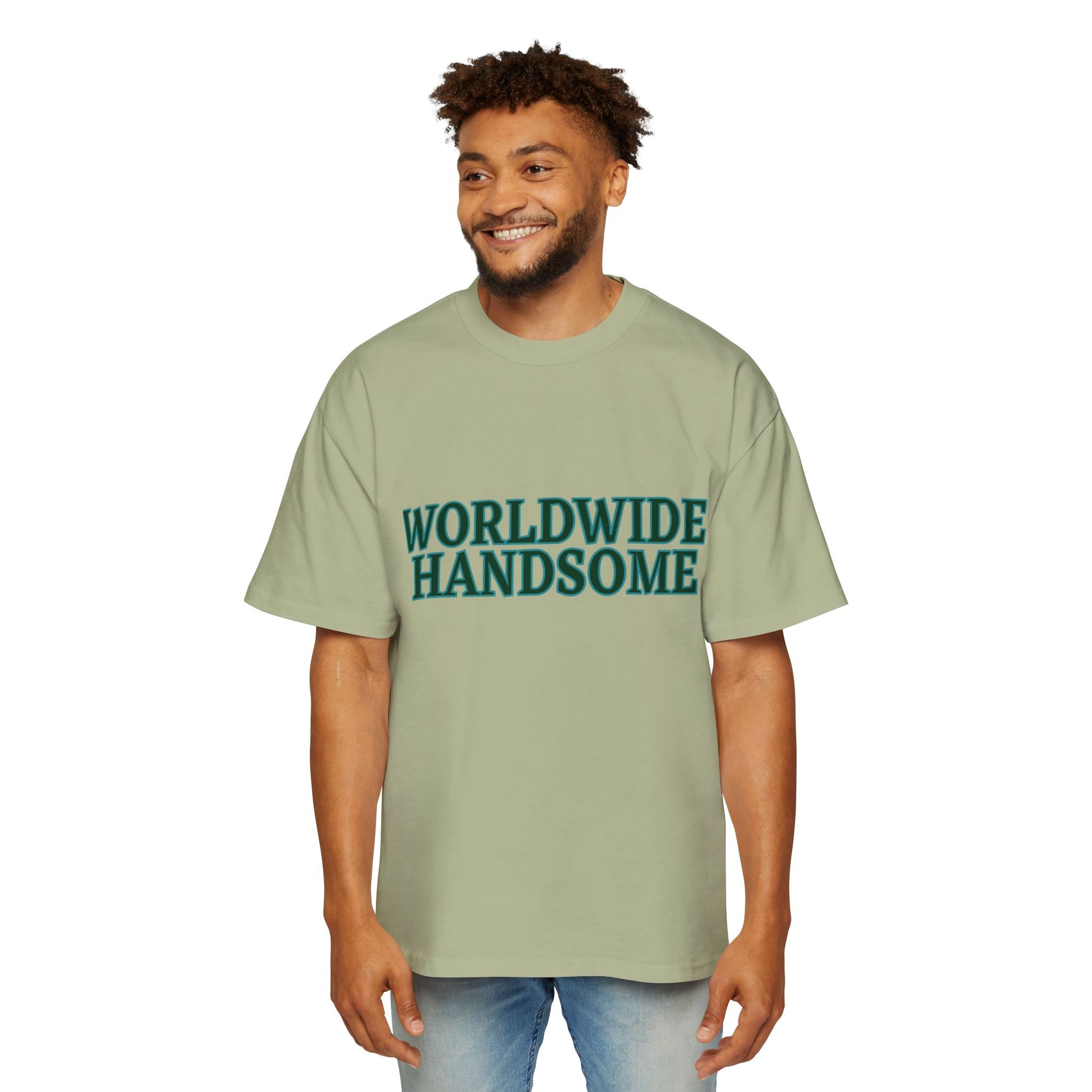Global Handsome Typography Men's Heavy Oversized Tee - snazzymerch