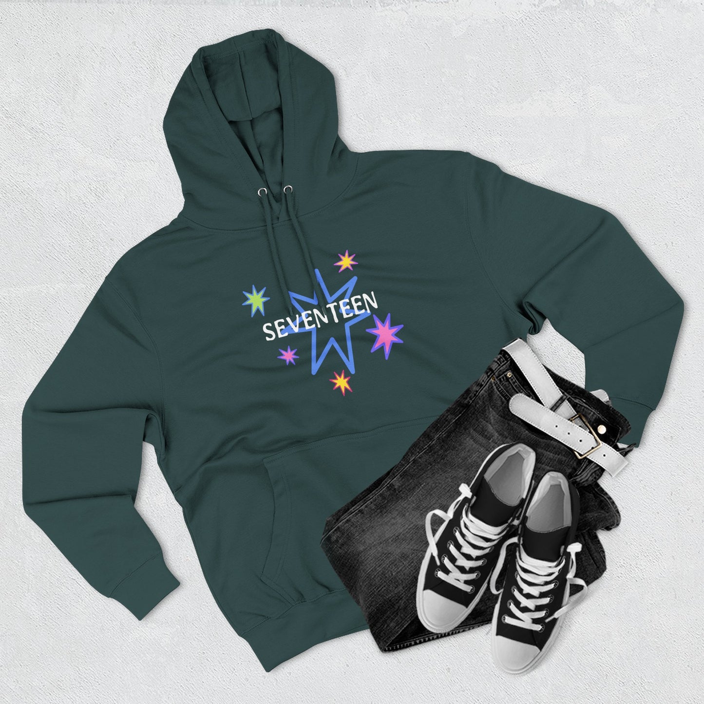 Starlight Seventeen Three-Panel Fleece Hoodie - snazzymerch