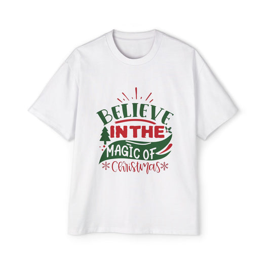 Believe in the Magic of Christmas Oversized Tee – Festive Holiday Quote T-Shirt Printify