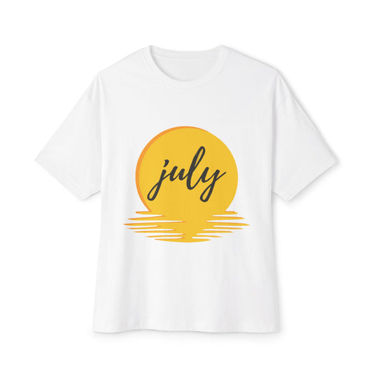 July Sun Graphic Unisex Oversized Boxy Tee - snazzymerch