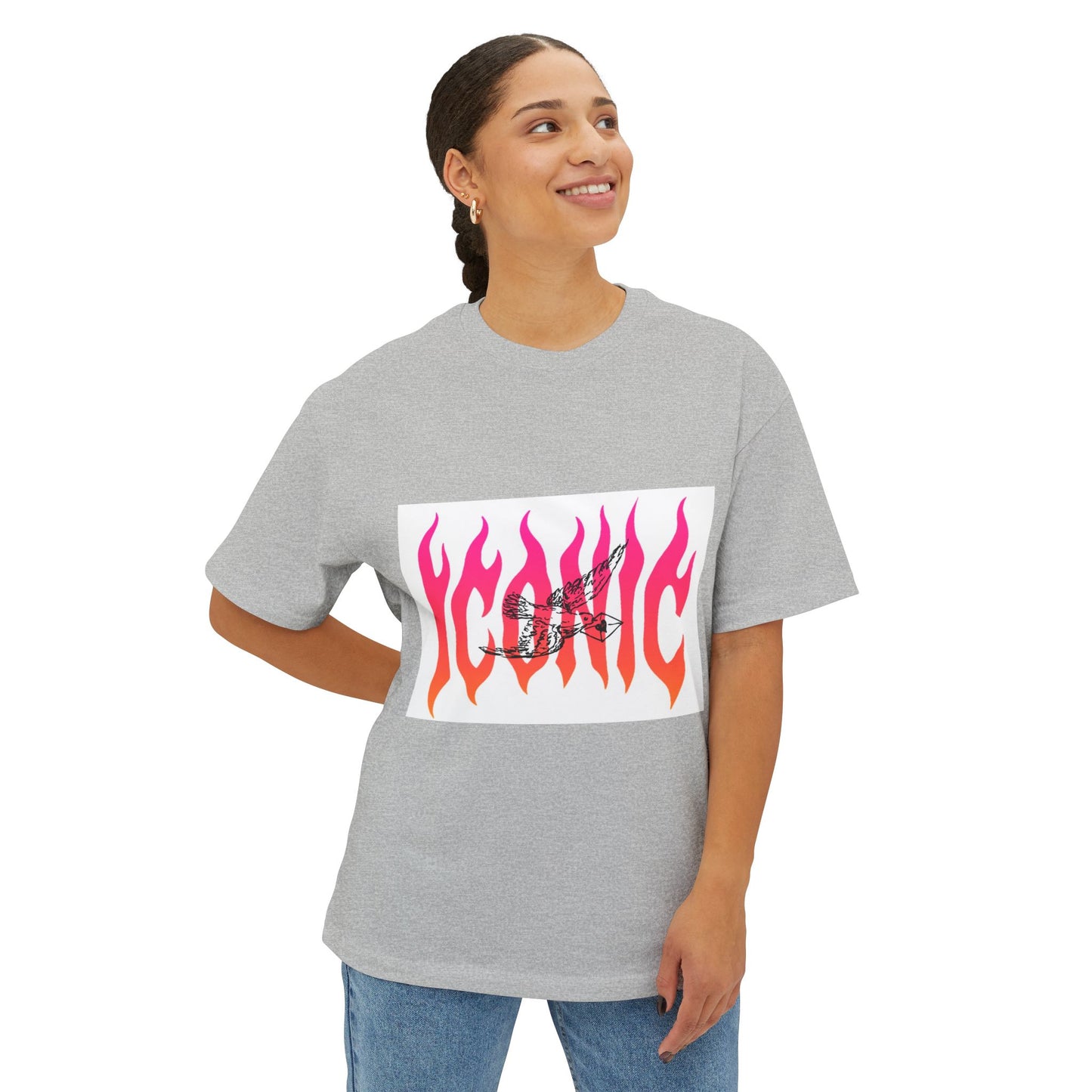 Flame Flight Iconic Unisex Oversized Boxy tee Printify