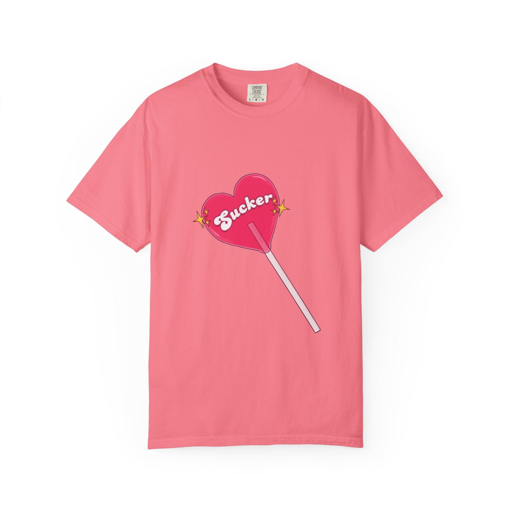 Pink Heart Lollipop Unisex Garment-Dyed T-shirt - snazzymerch