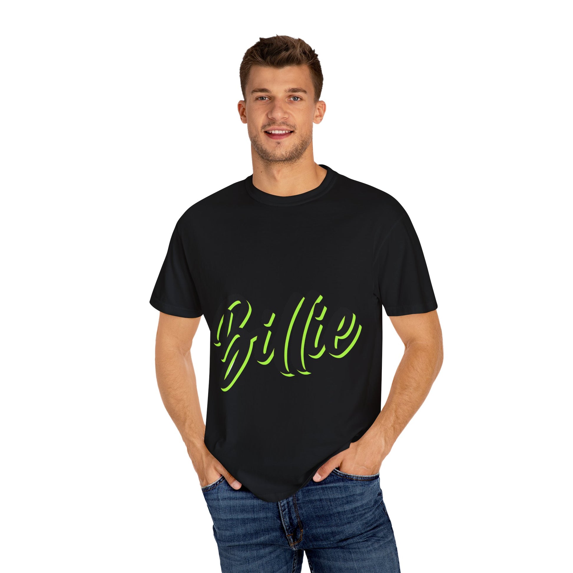 Billie Eilish Inspired Dyed T-shirt – Electric Script Vibes Edition Printify