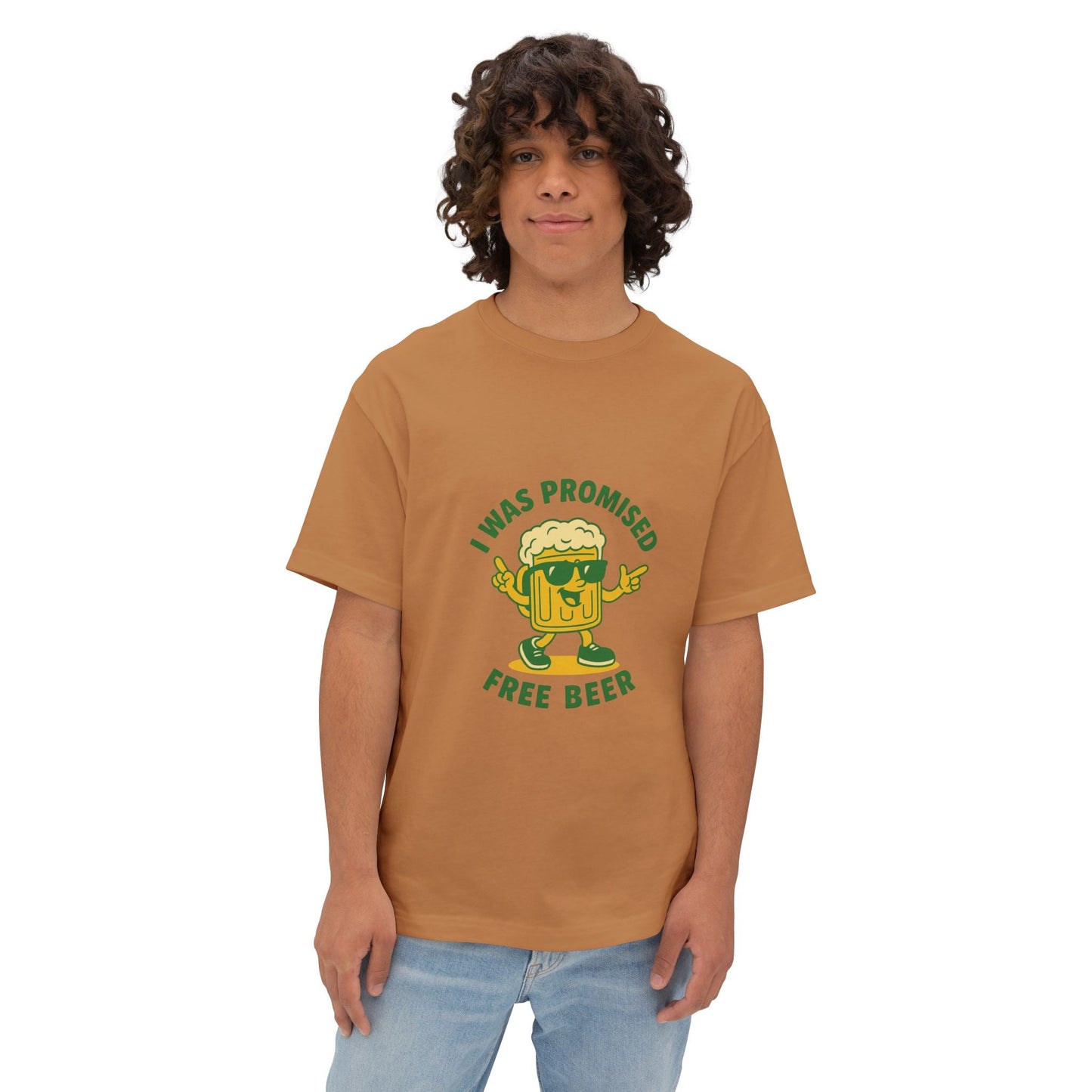 Unisex Oversized Tee – Snazzy Free Beer Edition Printify
