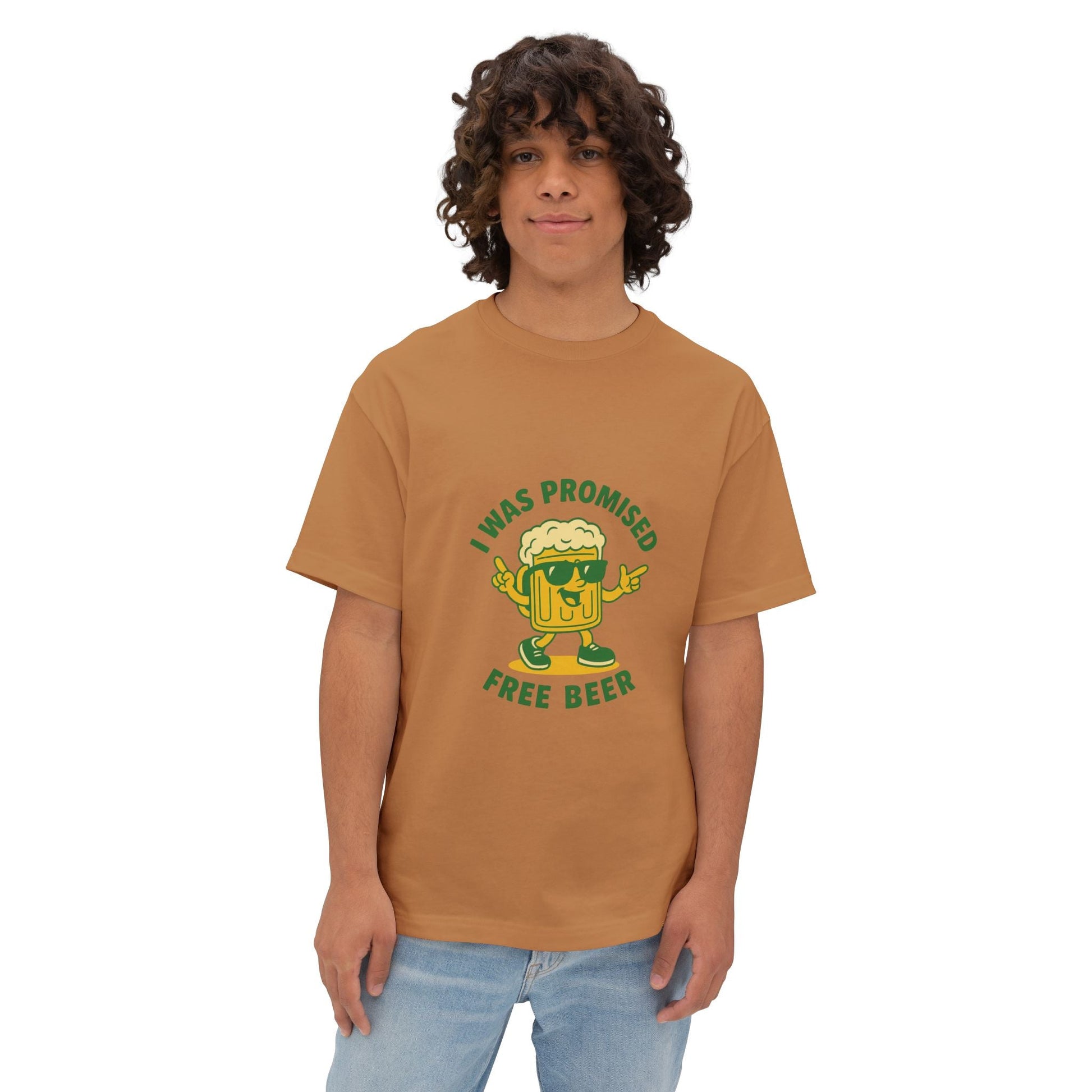 Unisex Oversized Tee – Snazzy Free Beer Edition Printify