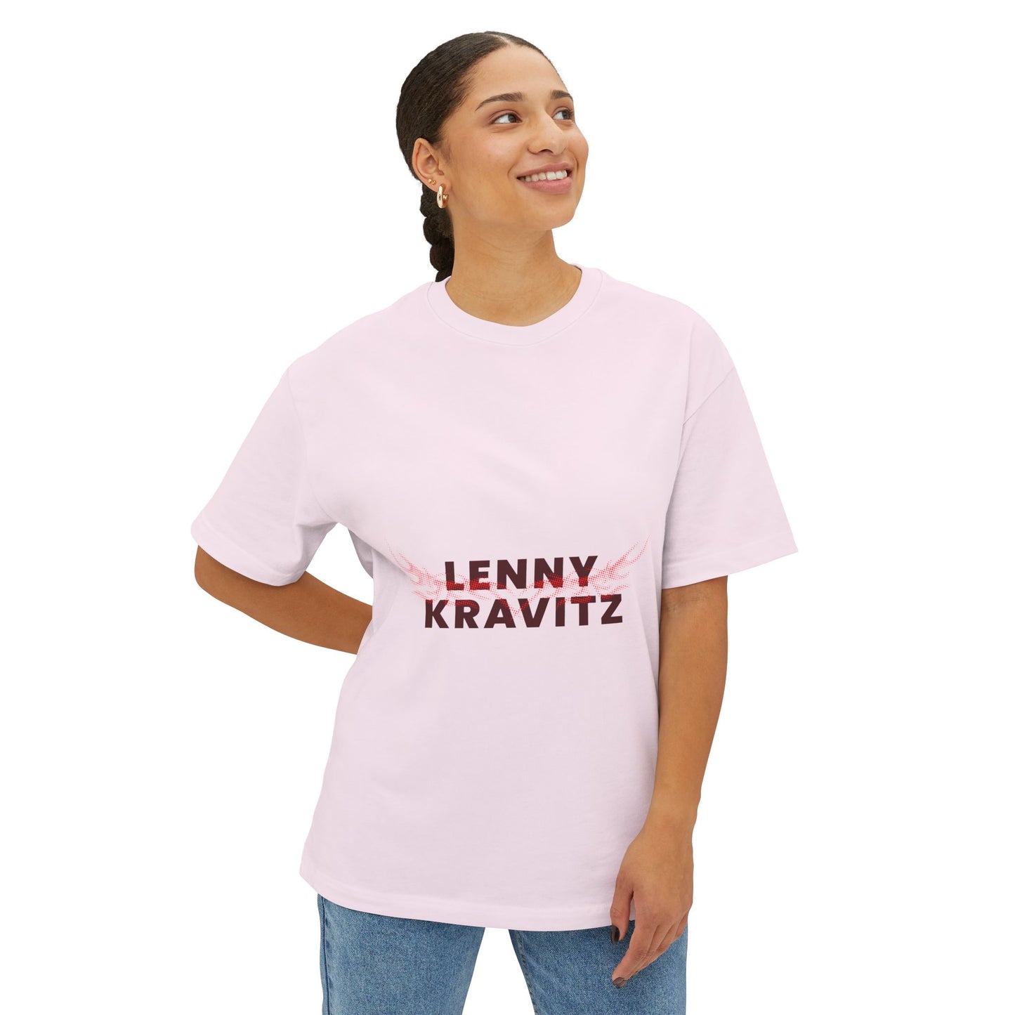 Fire Aura Grid Unisex Oversized Boxy tee Printify