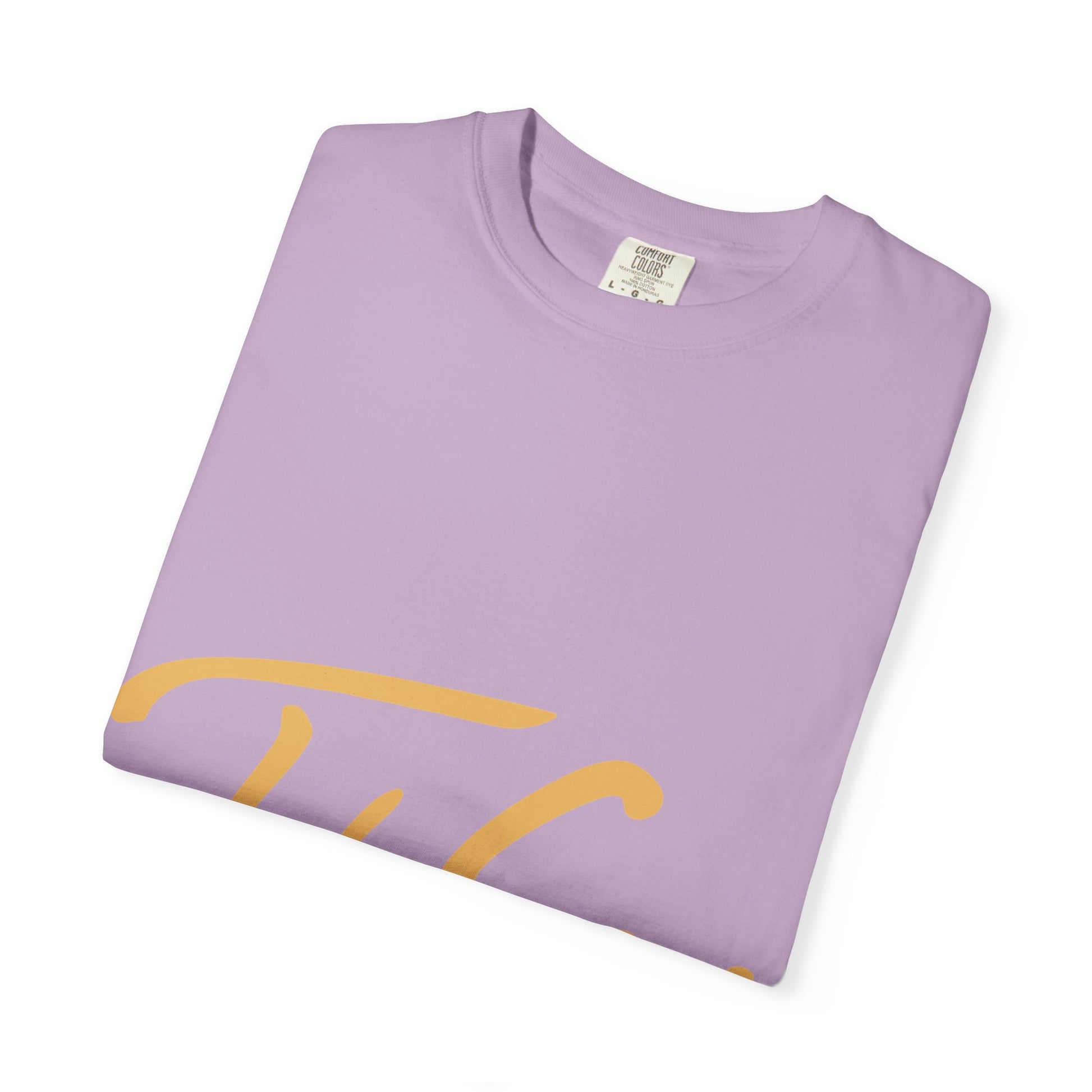 Take Care Gold Script Dyed Tshirt Printify