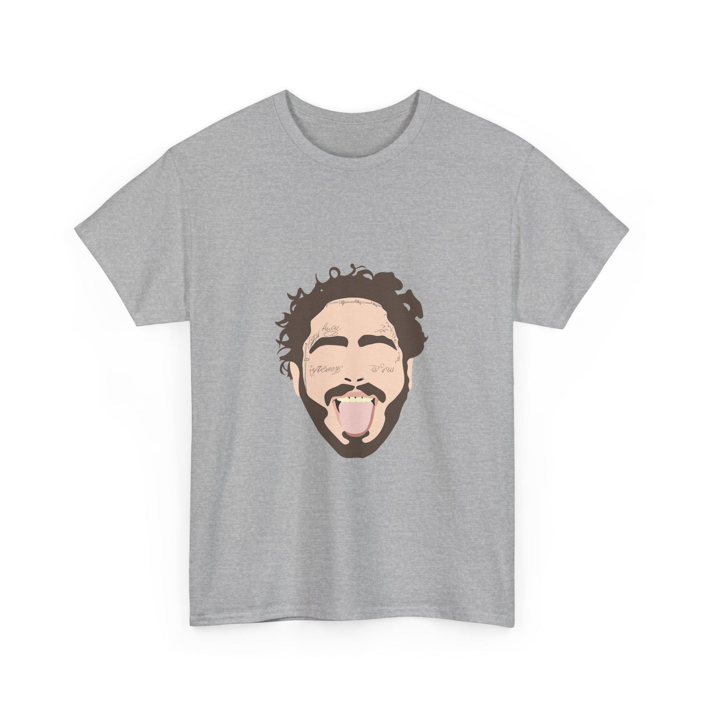 Minimalist Tongue Out Cartoon Face Unisex Heavy cotton Tee Printify