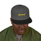 Orange Lightning Text Logo Snapback Cap Printify
