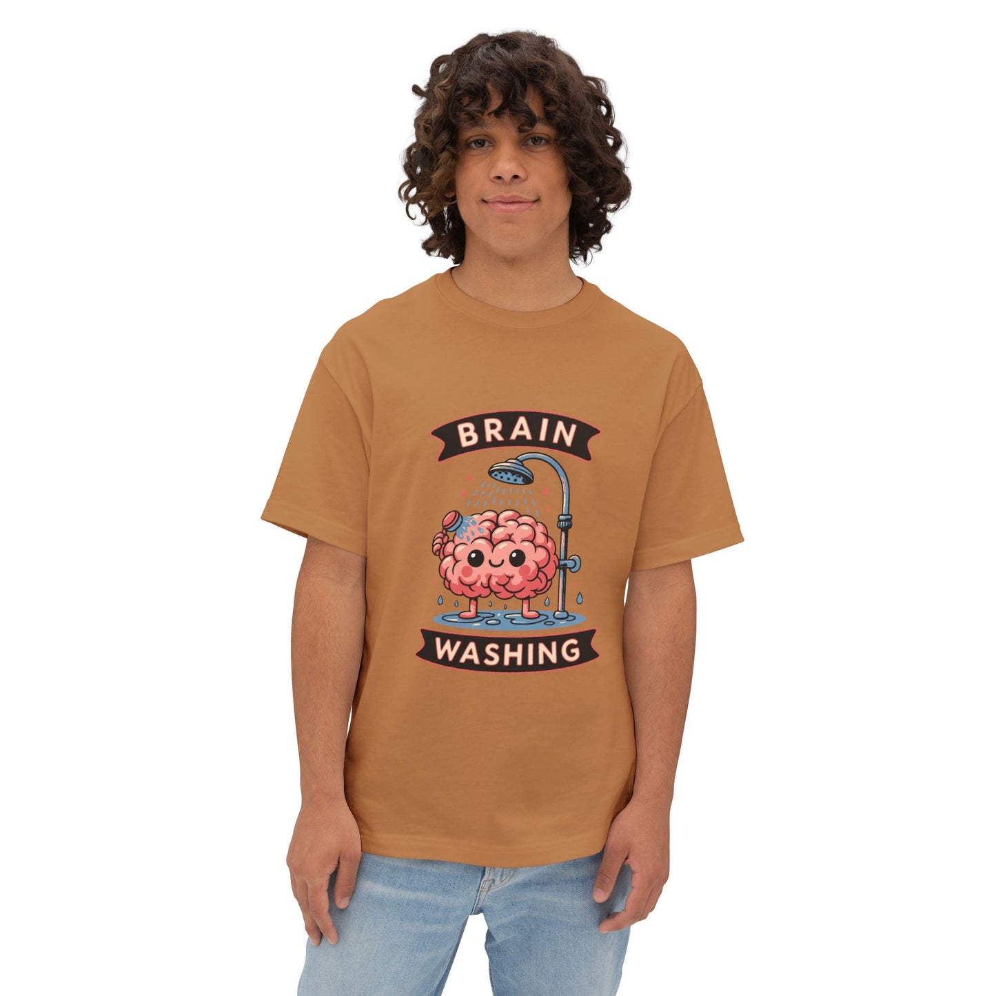 Oversized boxy Tee – Snazzy Brain washing Edition Printify