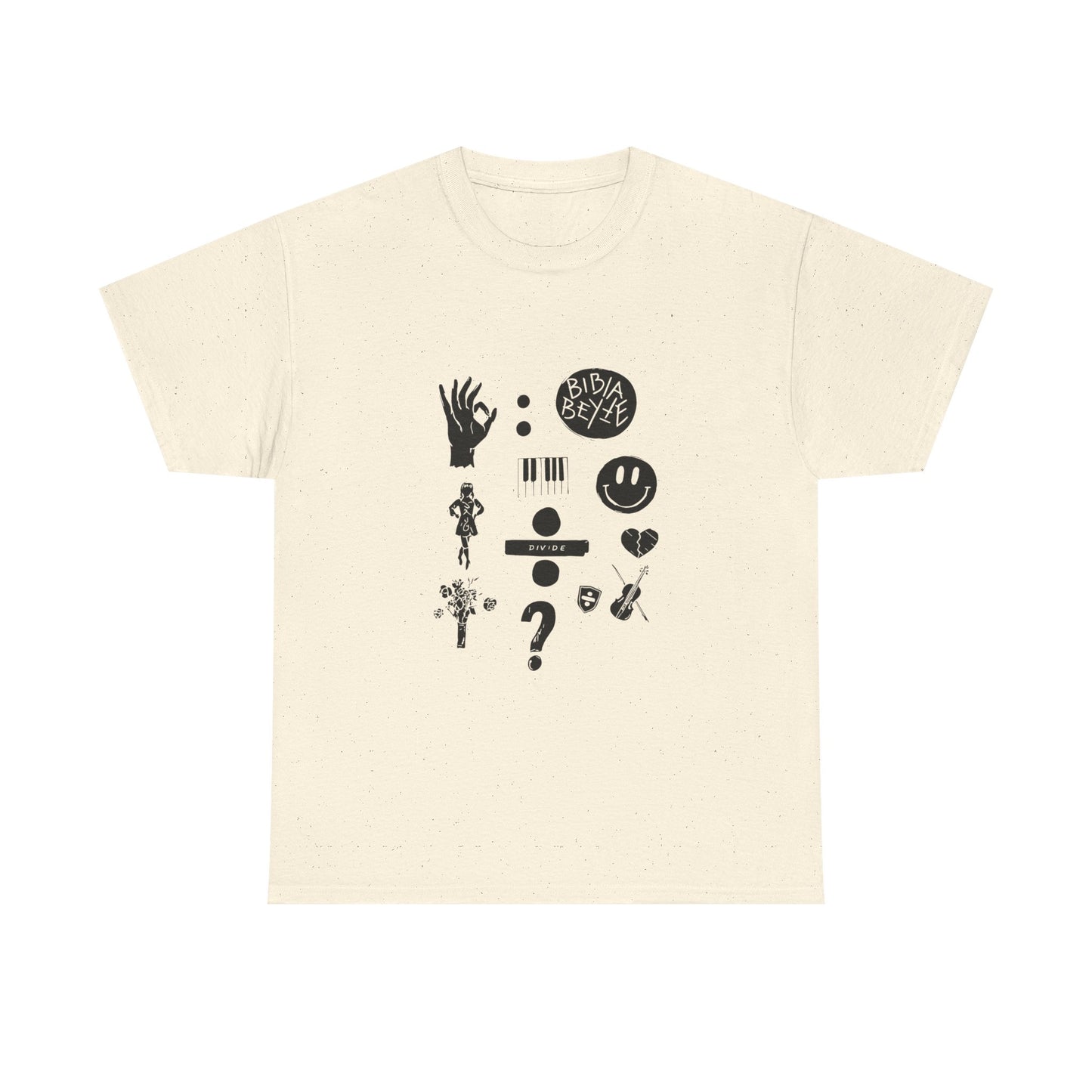 Ocean Wave with Heart Outline Unisex Heavy Cotton Tee Printify