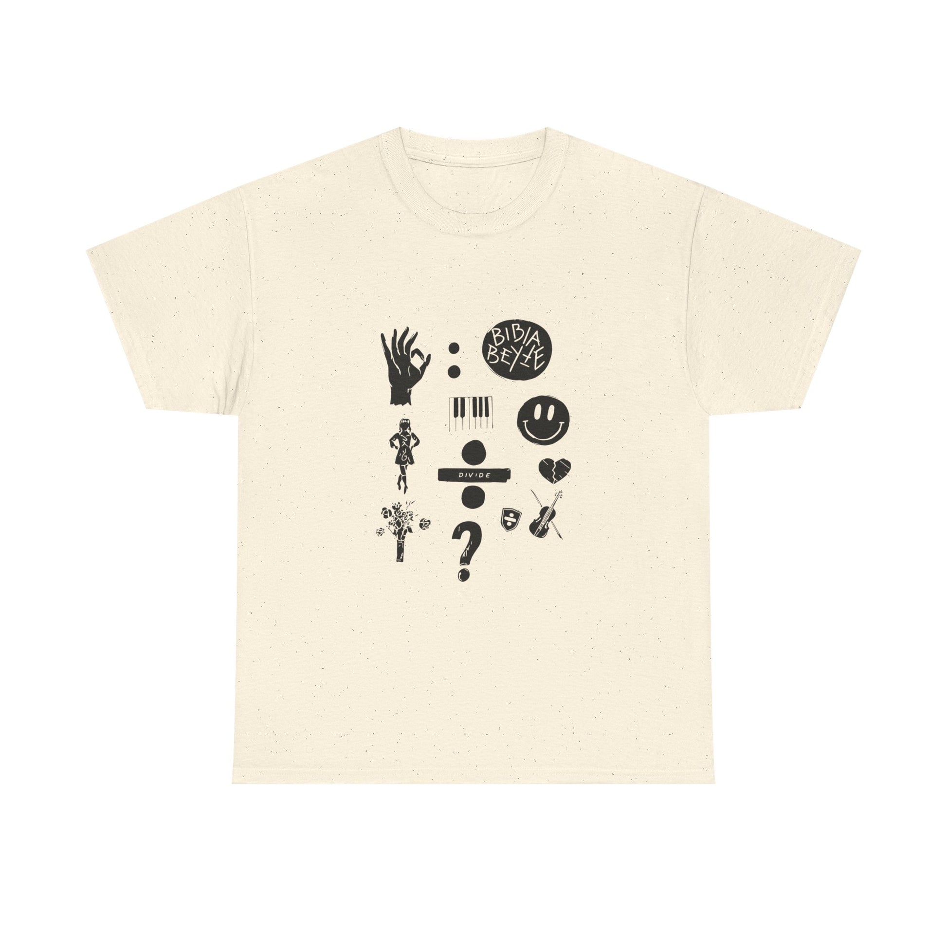 Ocean Wave with Heart Outline Unisex Heavy Cotton Tee Printify