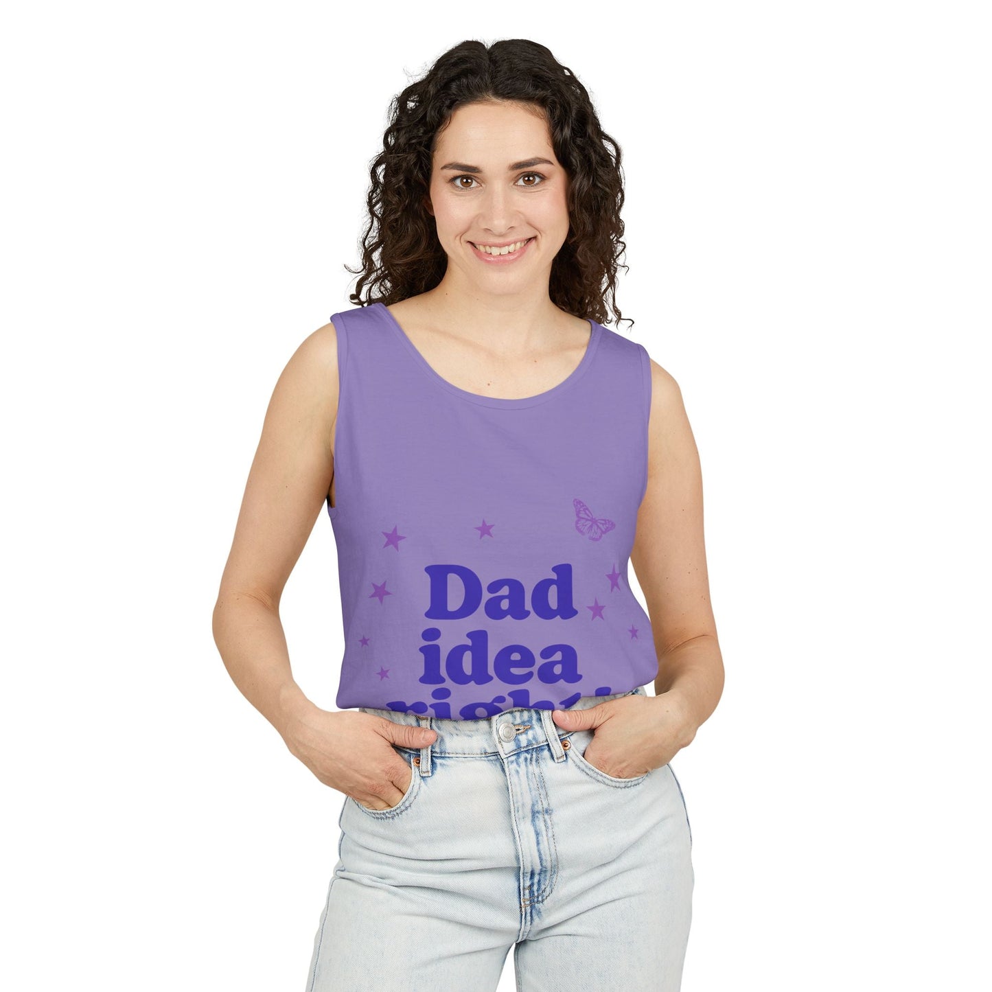Dad Idea Right! Star & Butterfly-Dyed Tank Top Printify