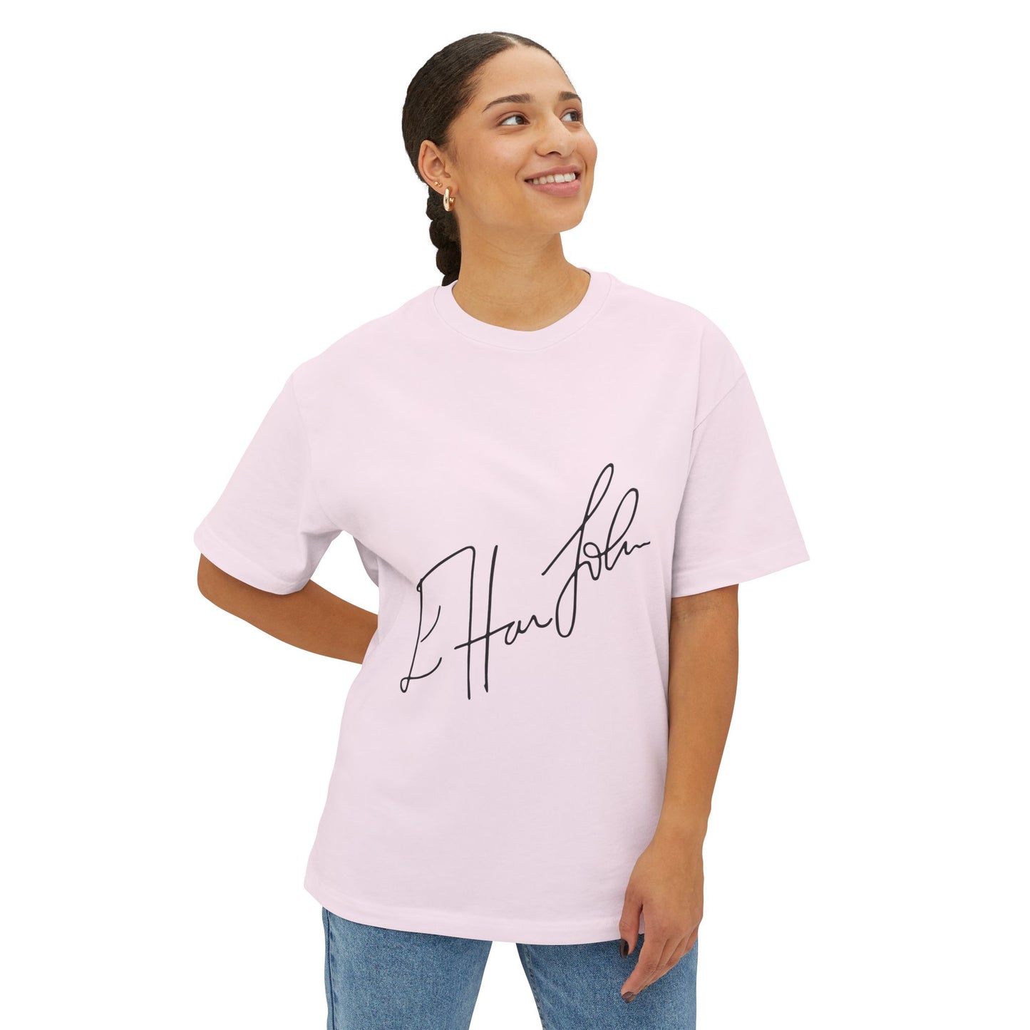 Rainbow Hat Illustration Unisex Oversized Boxy Tee - snazzymerch
