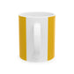 Yellow Glasses Portrait Ceramic Mug, (11oz, 15oz) - snazzymerch