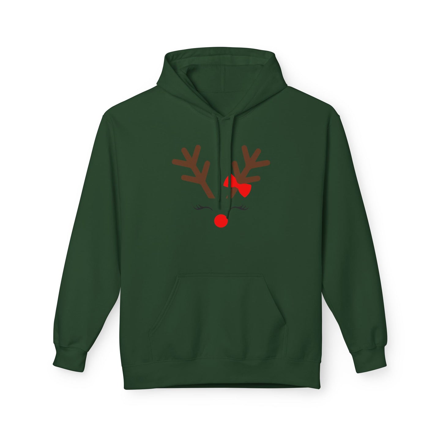 Minimal Reindeer Face Christmas Hoodie – Holiday Edition Printify