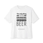 Pop Art Lips & Text Unisex Oversized Boxy Tee - snazzymerch