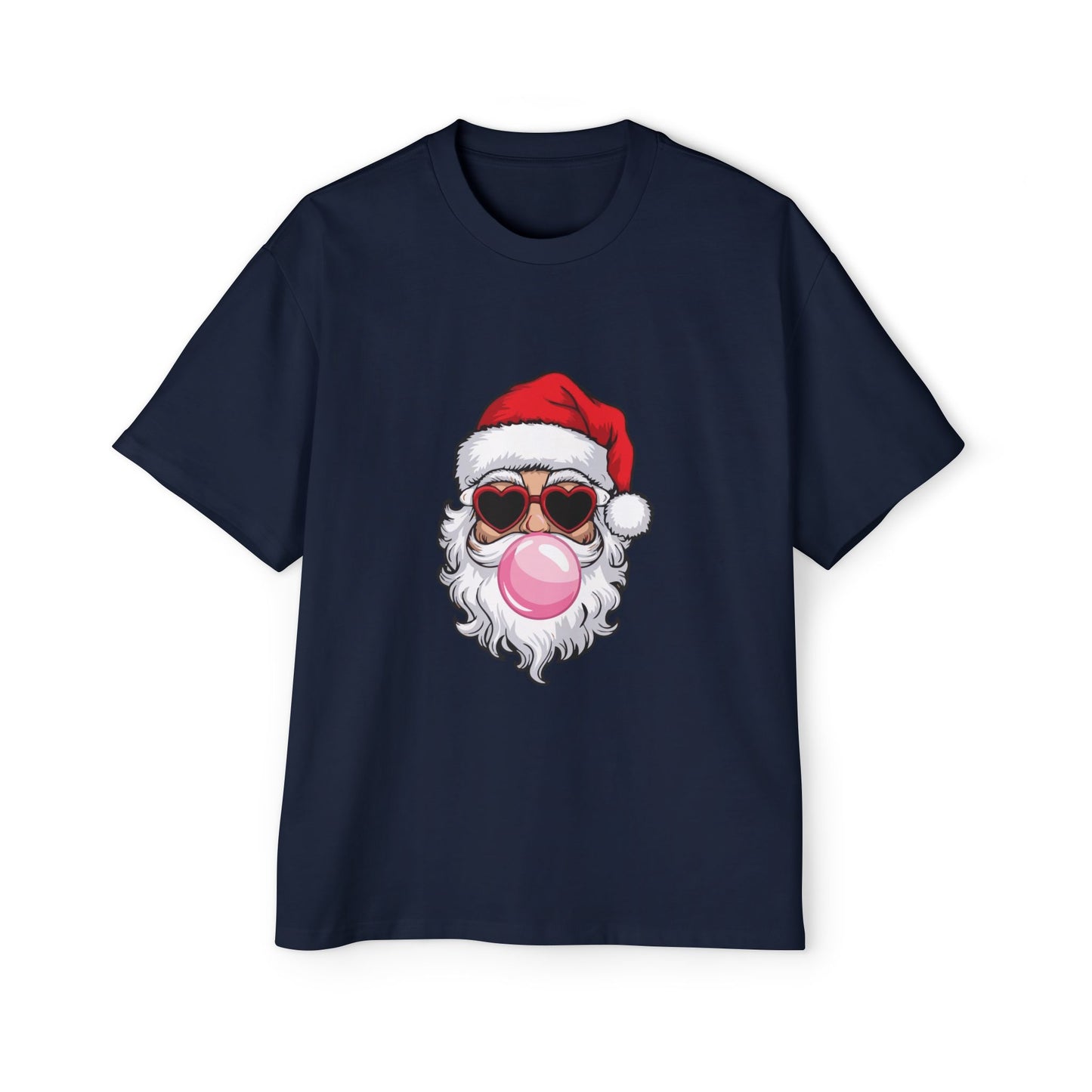 Santa With Sunglasses Men's Heavy Oversized Tee – Christmas Sale Edition Printify