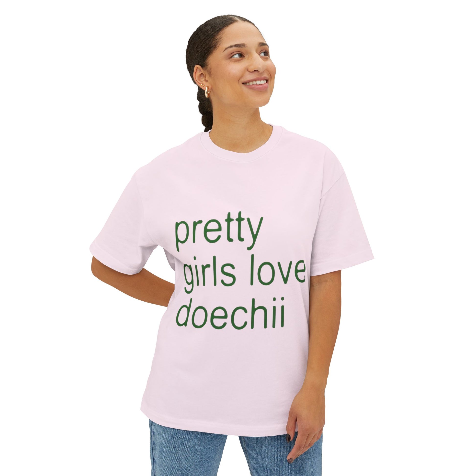 Green Text Statement Unisex Oversized Boxy Tee - snazzymerch