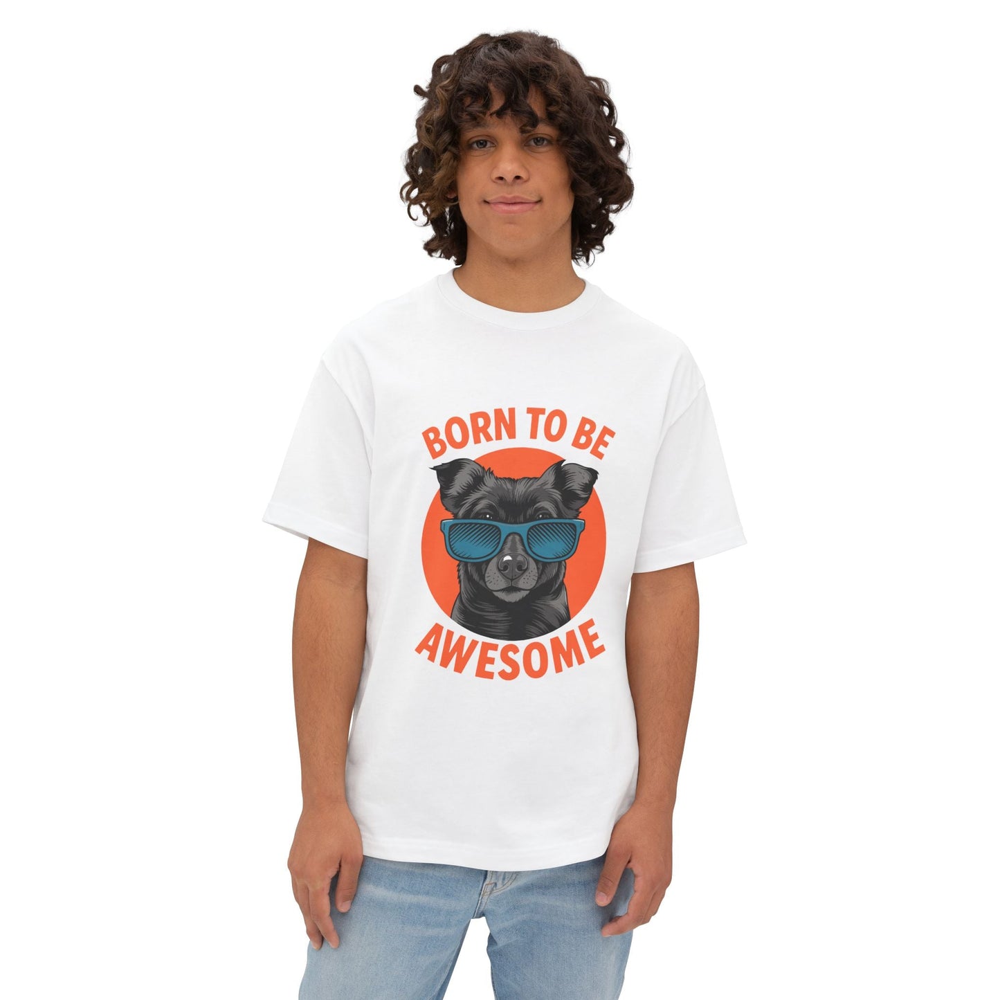 Oversized boxy Tee – Snazzy Born to be awesome Edition Printify