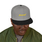 Orange Lightning Text Logo Snapback Cap Printify