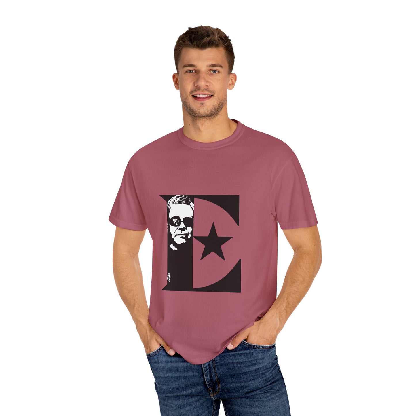 Black & White Portrait Unisex Garment-Dyed T-shirt - snazzymerch