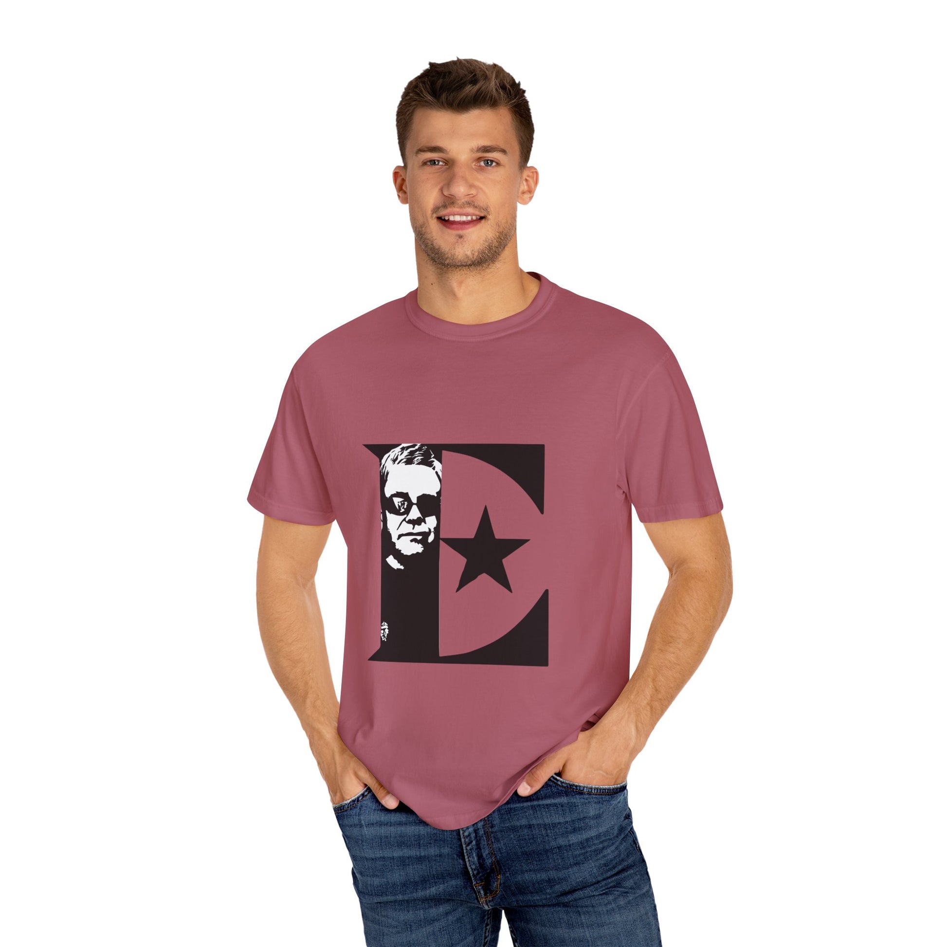 Black & White Portrait Unisex Garment-Dyed T-shirt - snazzymerch