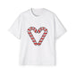 Candy Cane Heart Men's Heavy Oversized Tee – Limited Christmas Sale Edition Printify