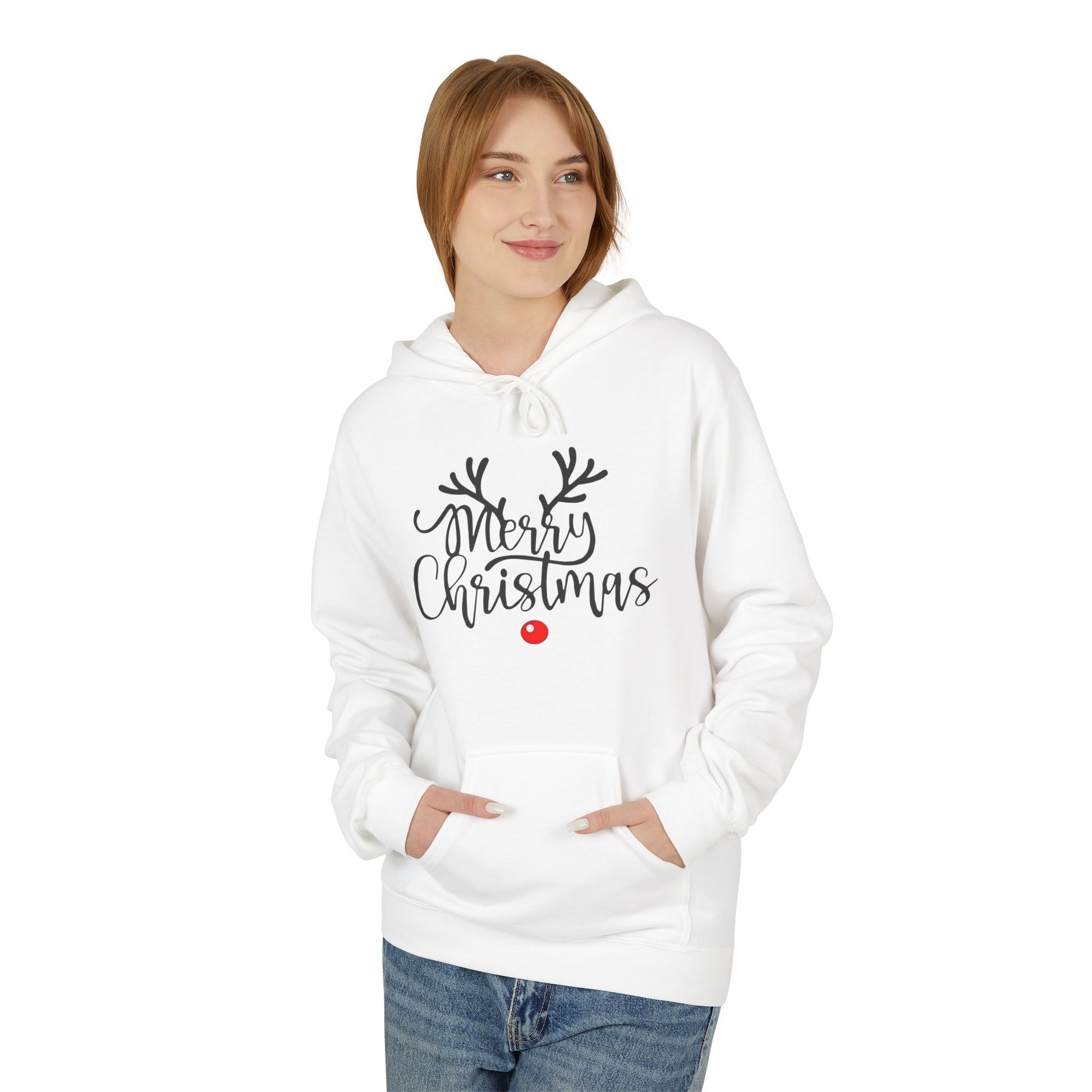 Merry Christmas Reindeer Hoodie – Holiday Edition Printify