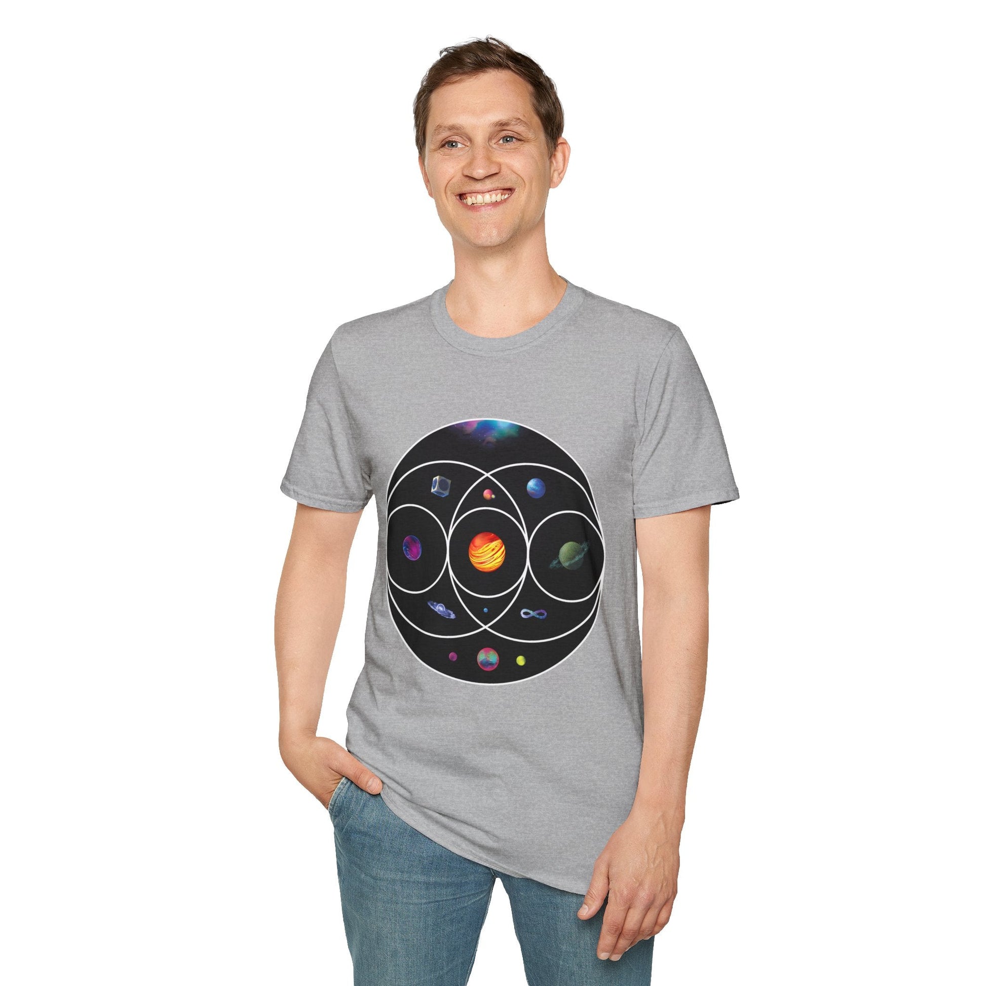 Unisex Softstyle T-Shirt Inspired by Coldplay’s Illustration Concept Printify