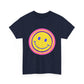 Retro Rainbow Smiley Unisex Heavy Cotton Tee - snazzymerch