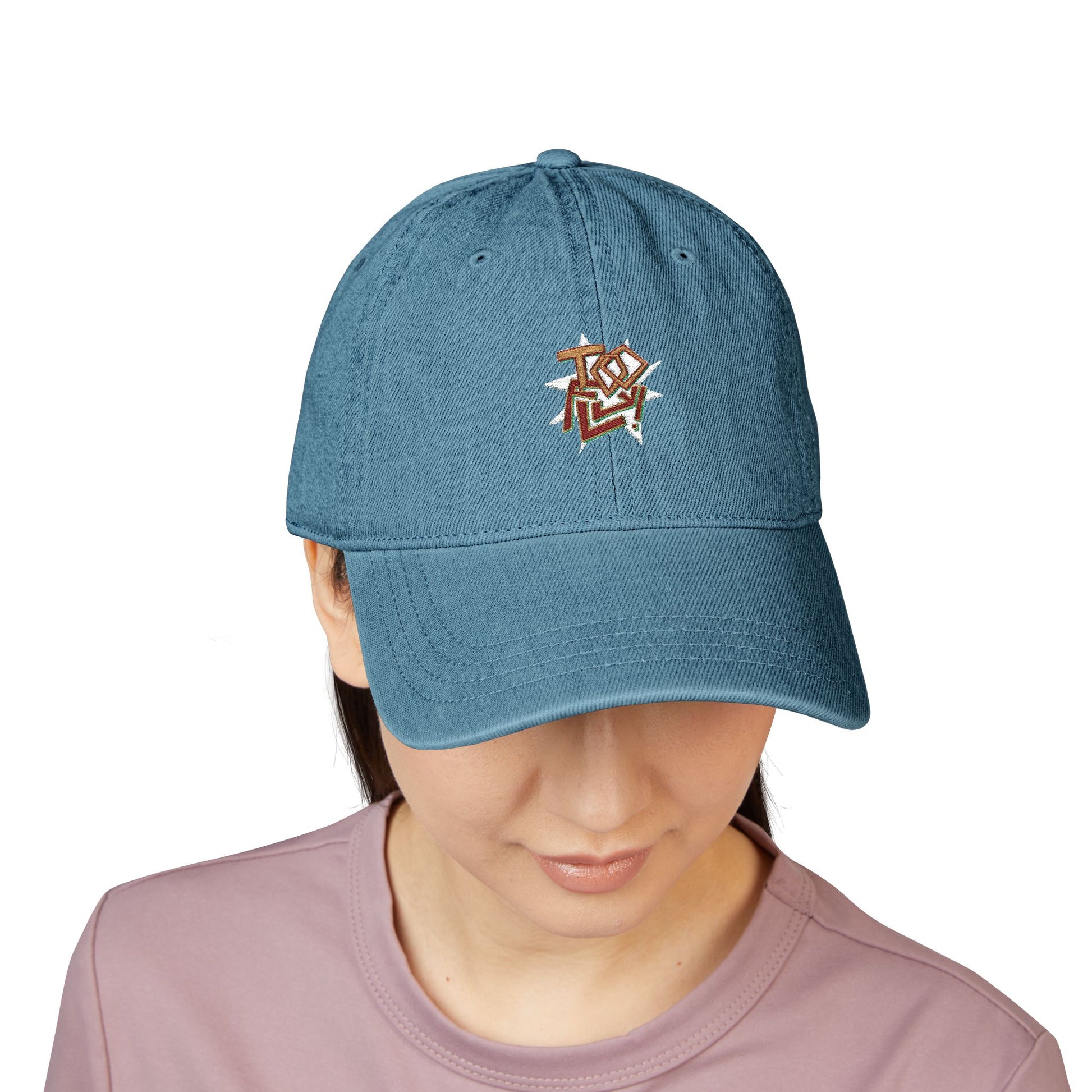 Geometric Lettering Denim Hat (Embroidery) - snazzymerch