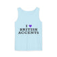 I Love British Accents-Dyed Tank Top Printify
