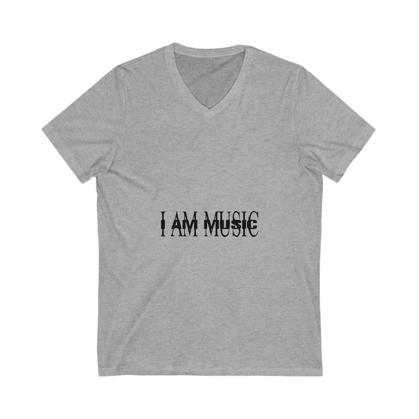 Glitched Red Text Effect Unisex Jersey Short Sleeve V-Neck Tee - snazzymerch