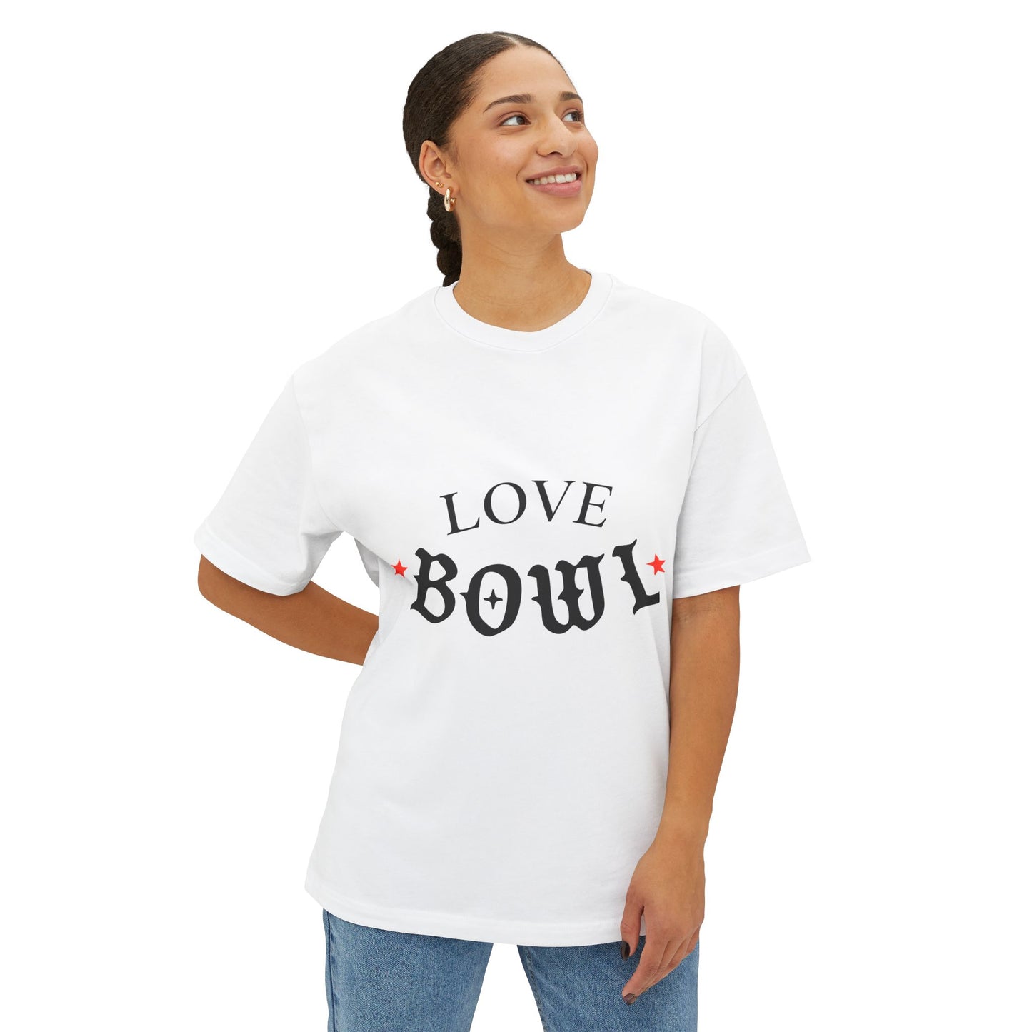 Love Bowl Retro Unisex Oversized Boxy Tee - snazzymerch