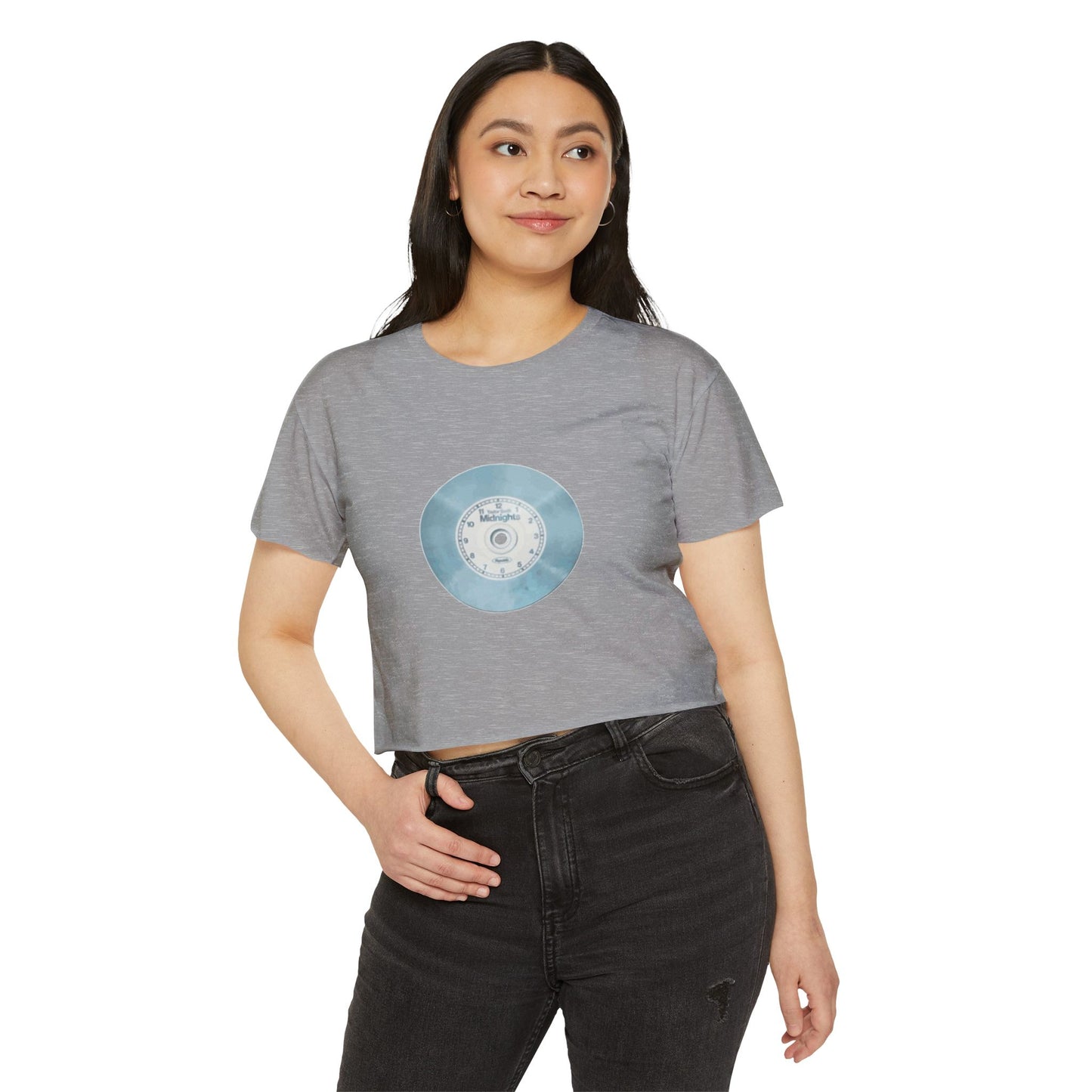 Midnight Vinyl Vibes Women's Festival Crop Top - snazzymerch