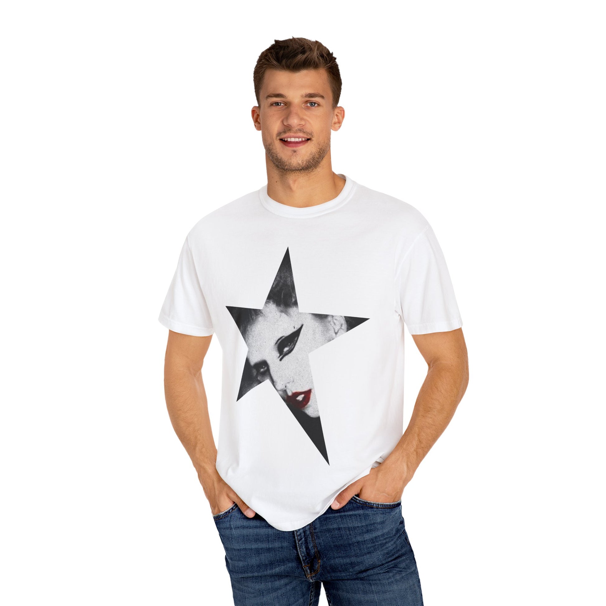 Born This Way Star Face-Unisex Dyed Tshirt Printify
