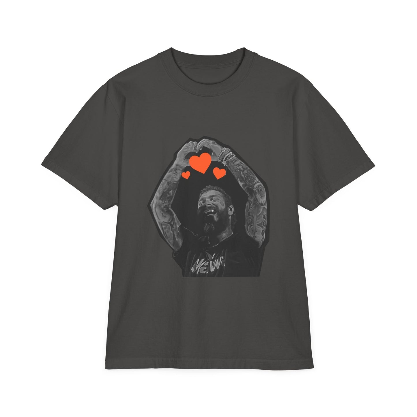 Unisex Garment-Dyed Drop-Shoulder T-Shirt – Post Malone Heartfelt Wishes Printify