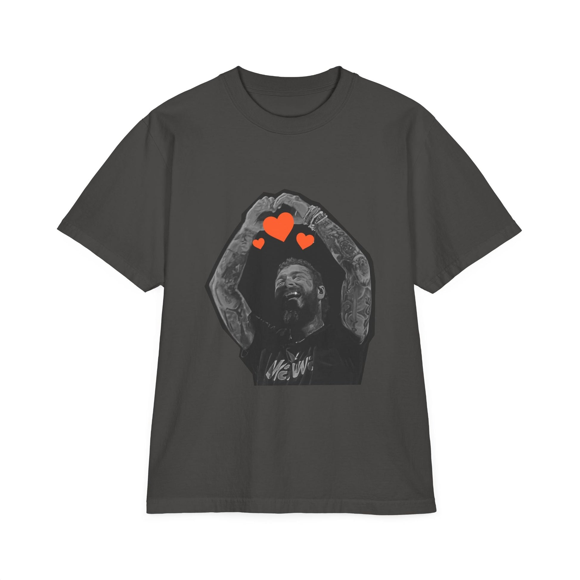 Unisex Garment-Dyed Drop-Shoulder T-Shirt – Post Malone Heartfelt Wishes Printify