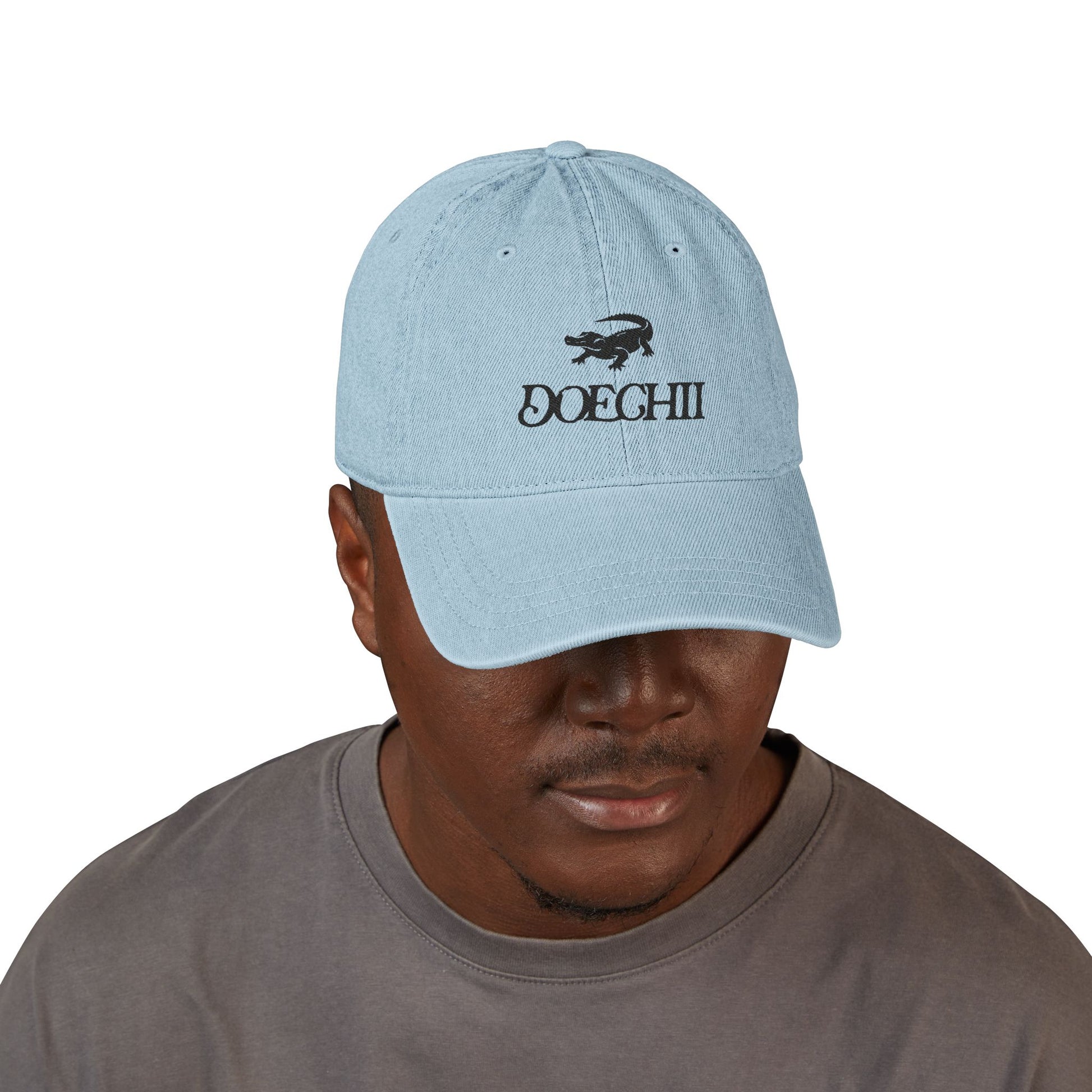 Red Typography Denim Hat (Embroidery) - snazzymerch