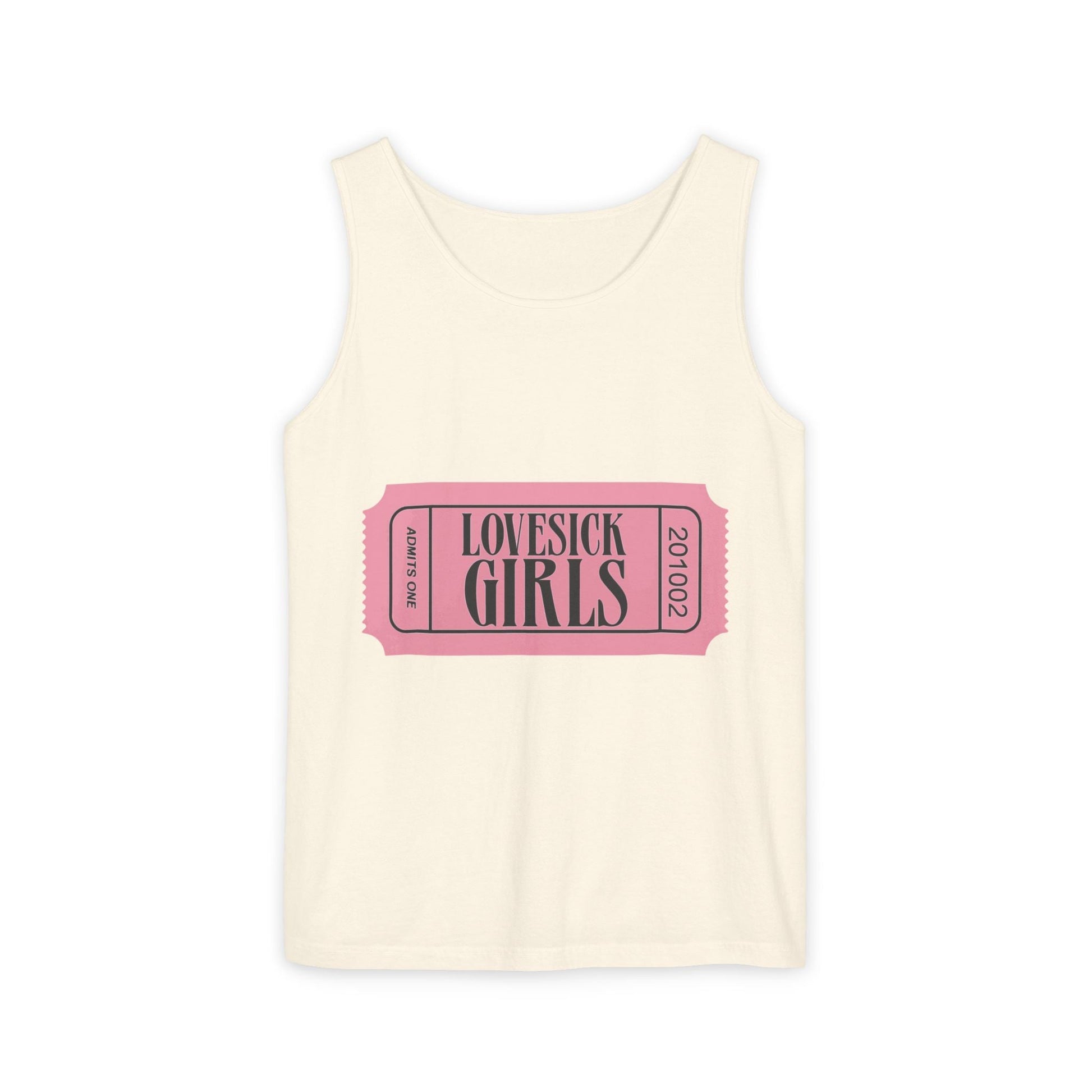 Lovesick Girls Ticket – Dyed Tank Top Printify
