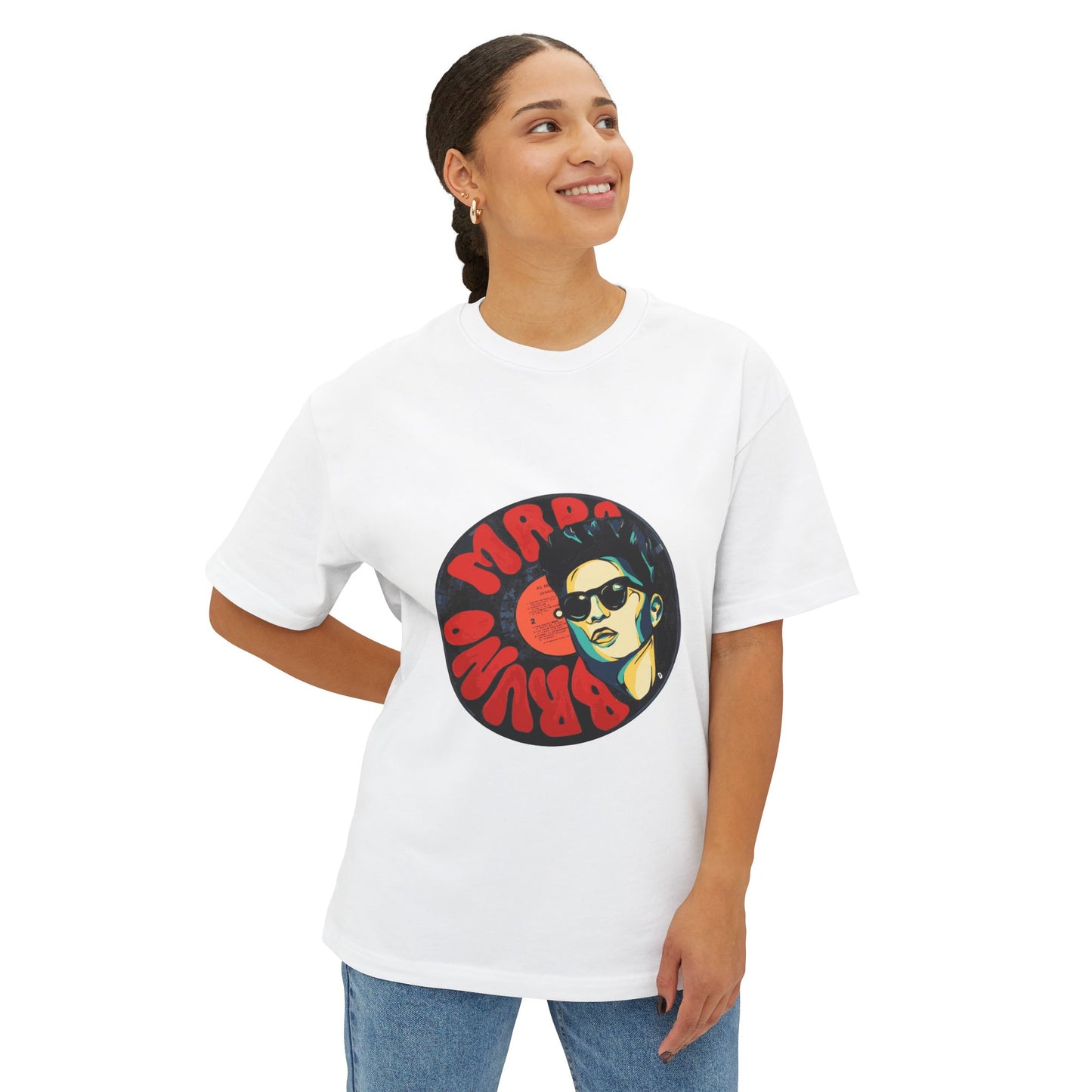 Groove Legend Record Unisex Oversized Boxy Tee Printify
