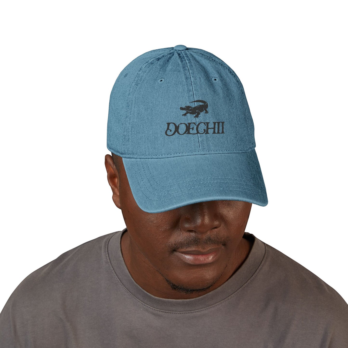 Red Typography Denim Hat (Embroidery) - snazzymerch
